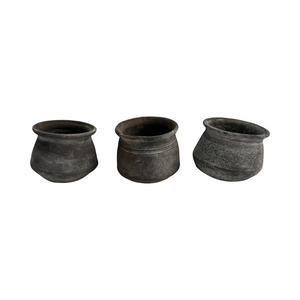 Small Black Clay Pot