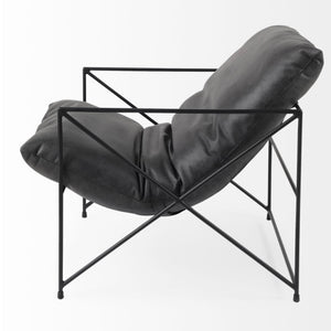 Leonidas Black Faux Leather Chair